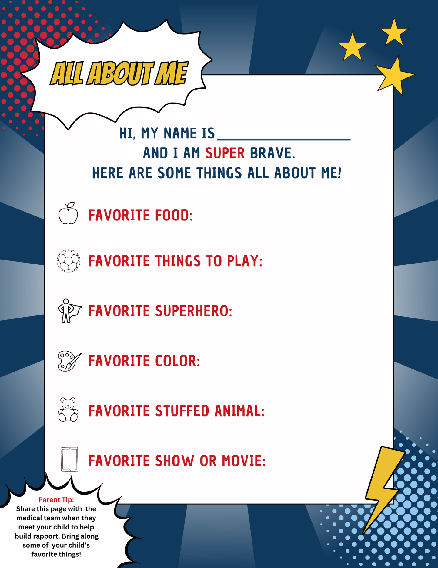 Superhero Operation: Activity Guide for Children Preparing for Surgery (Digital Download)