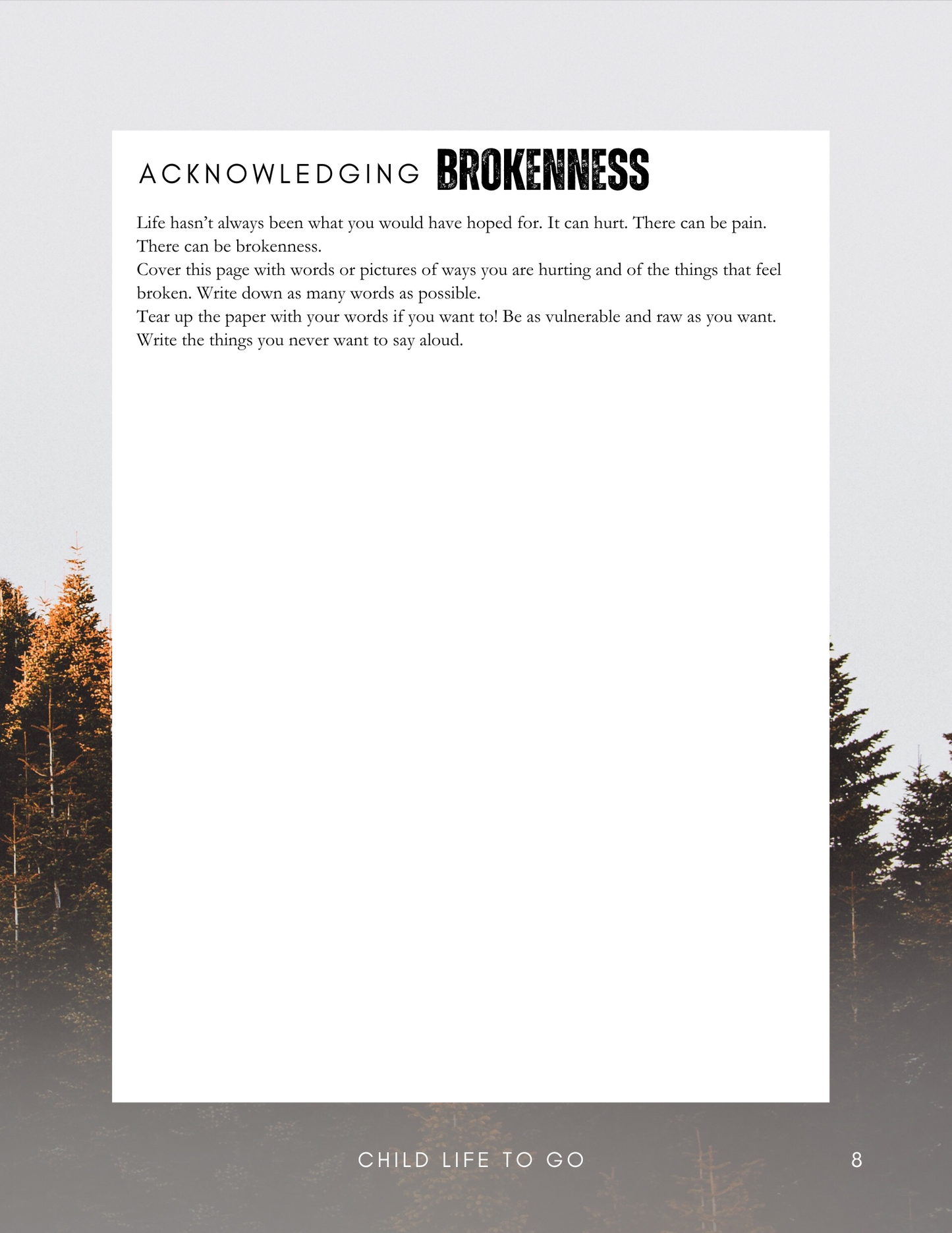 Activity Journal for Teens- Finding Hope in the Fire of an Illness or Medical Event (Digital Download)