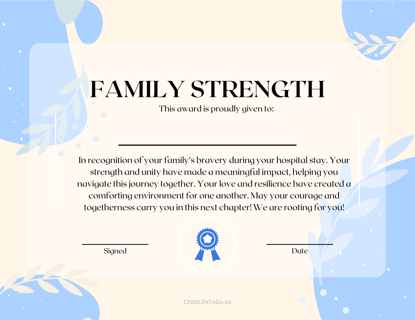 Certificates To Go: Downloadable Certificates for Patients and Families for Any Medical Occassion (Digital Download)