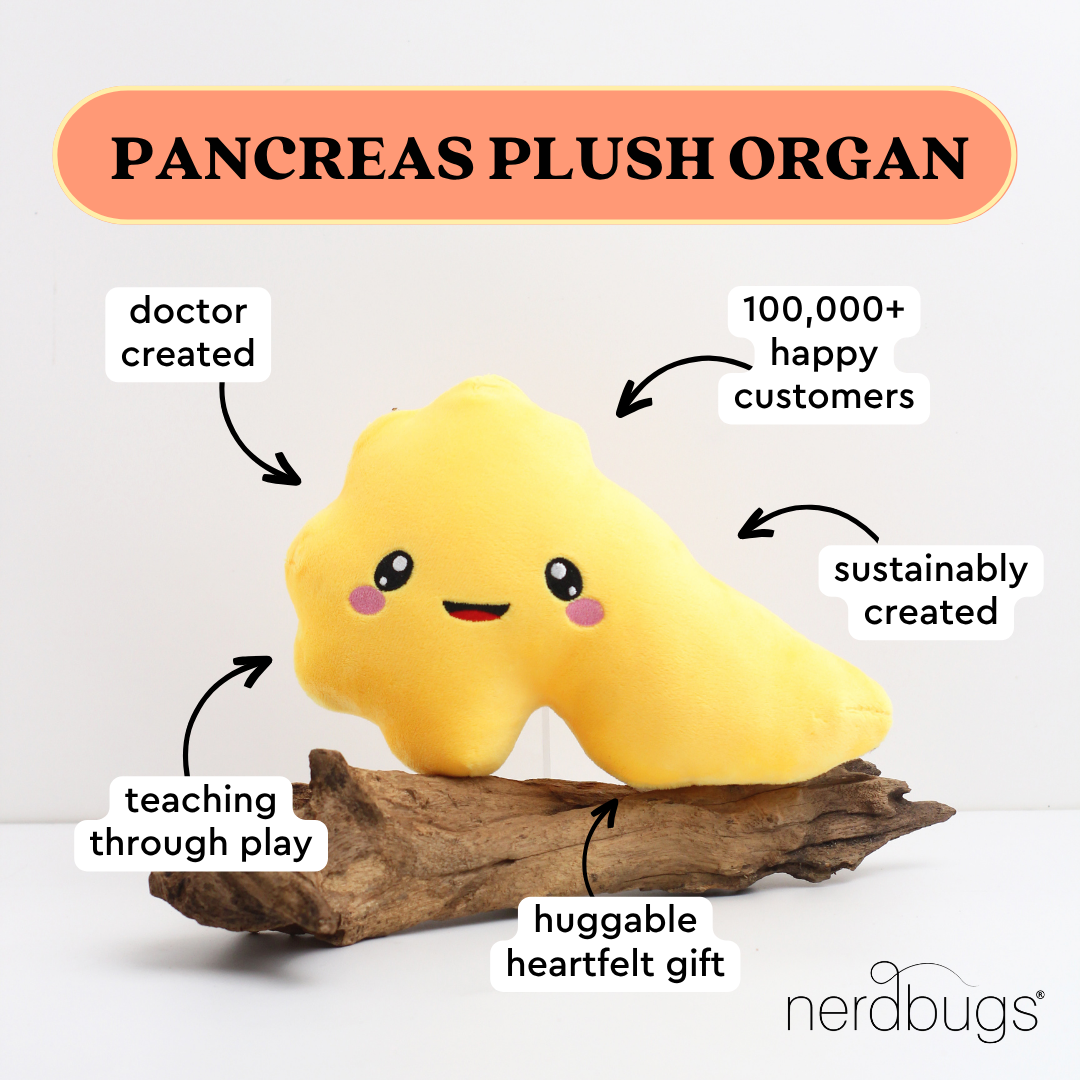 Pancreas Plush Organ - Nerdbugs Pancreas Plushie Organ - Sucrose, yet so far!
