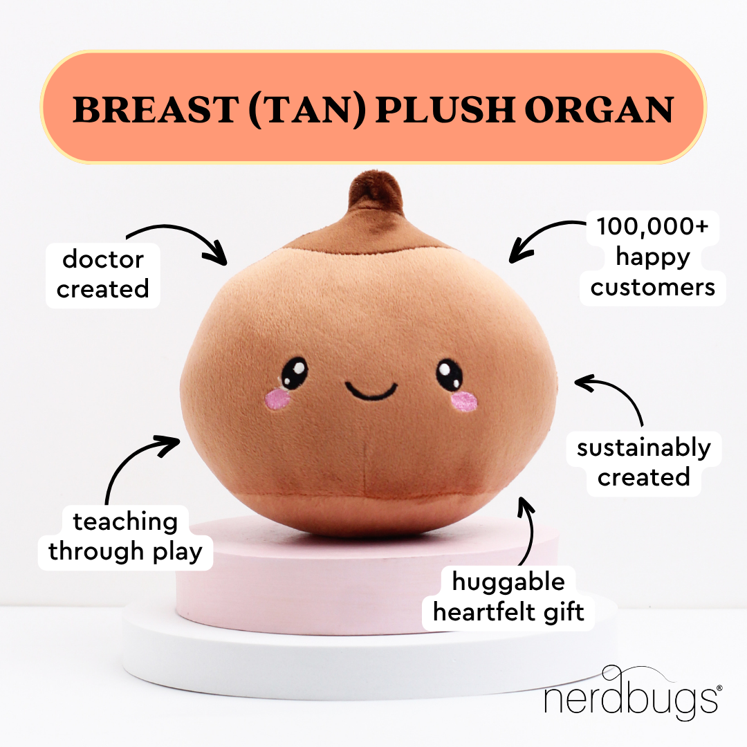 Breast Plush Organ - Nerdbugs Breast Plushie Organ - Breast is yet to come! Brown/Tan
